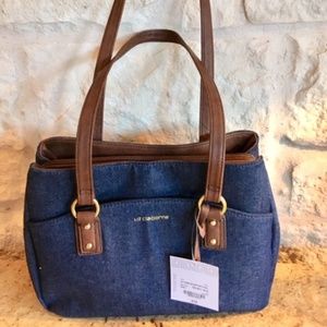 New Liz Claiborne Denim Shoulder Tote/Purse